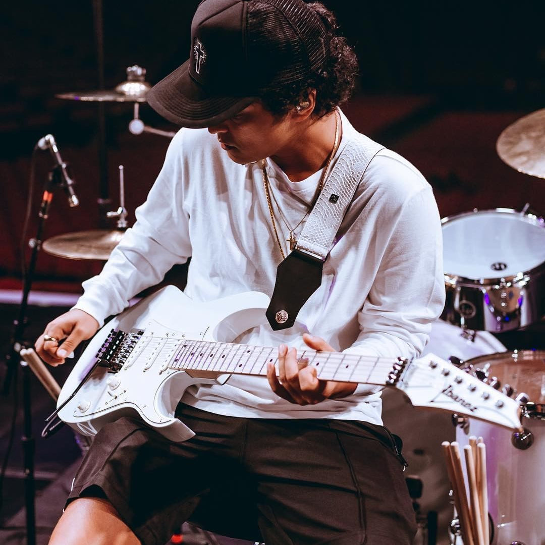 Bruno Mars wearing The Standard Issue Long Sleeve during tour rehearsal