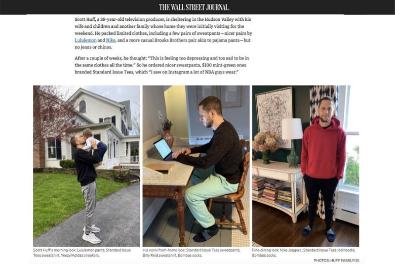 Our Standard Sweatpants Were Spotted on The Wall Street Journal