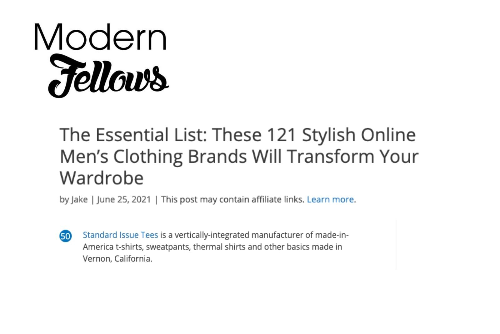 Modern Fellows The Essential List: These 121 Stylish Online Men’s Clothing Brands Will Transform Your Wardrobe