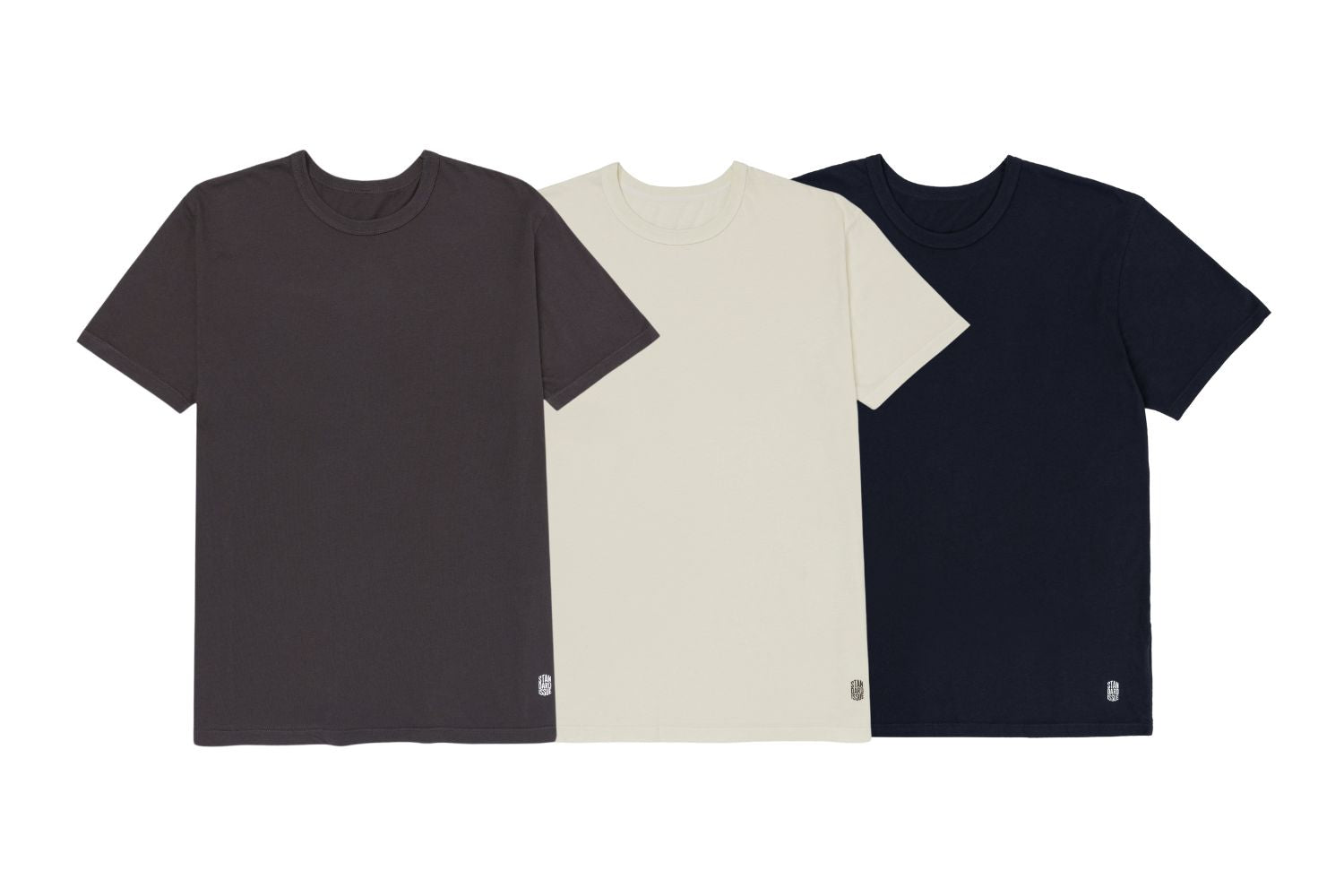 Fitted Tee Multi-Three Pack (Cream, Navy, and Vintage Black) – STANDARD
