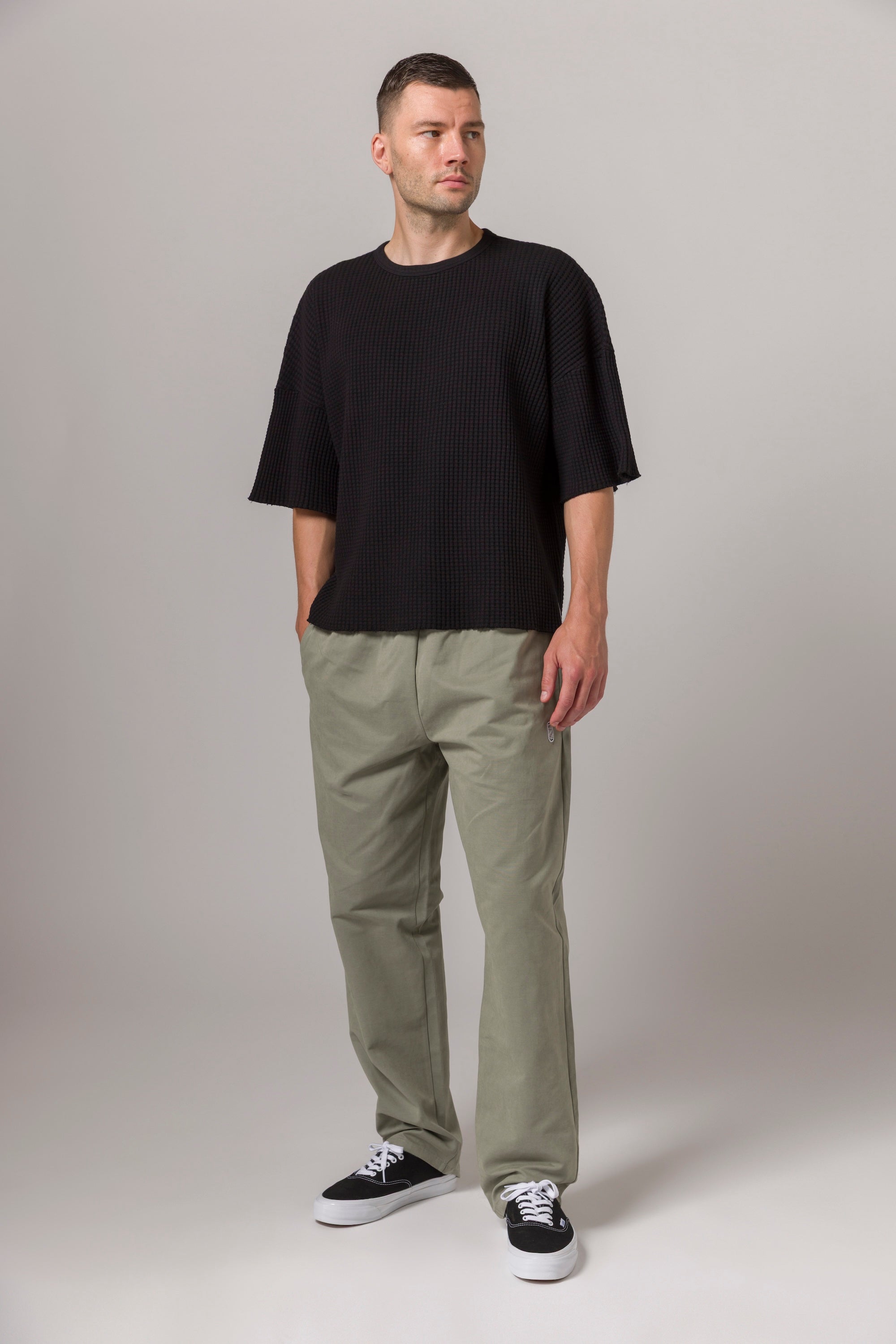 Short Sleeve Thermal Sweater Black