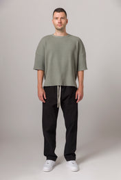 Short Sleeve Thermal Sweater Concrete