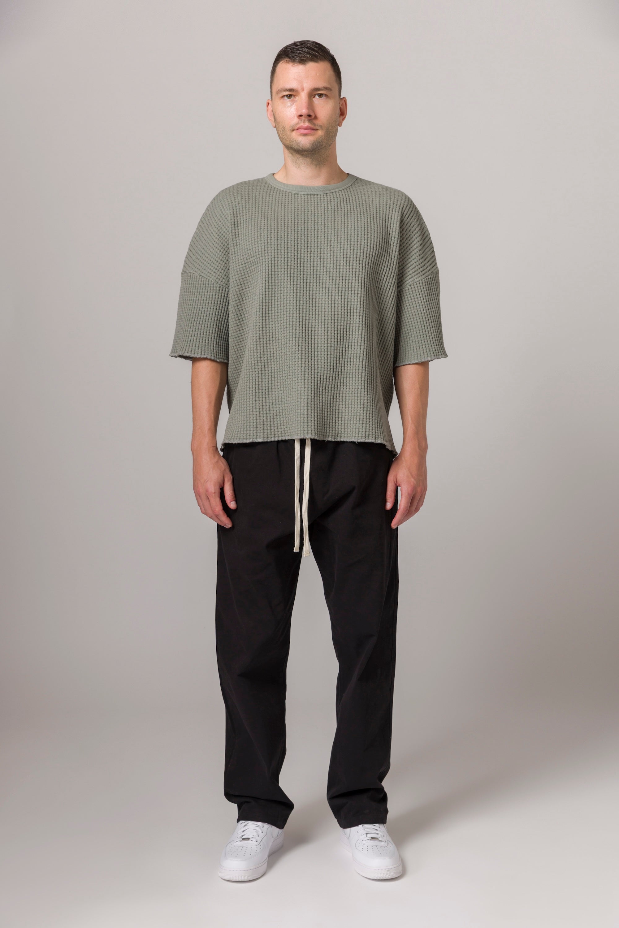 Short Sleeve Thermal Sweater Concrete