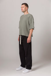 Short Sleeve Thermal Sweater Concrete
