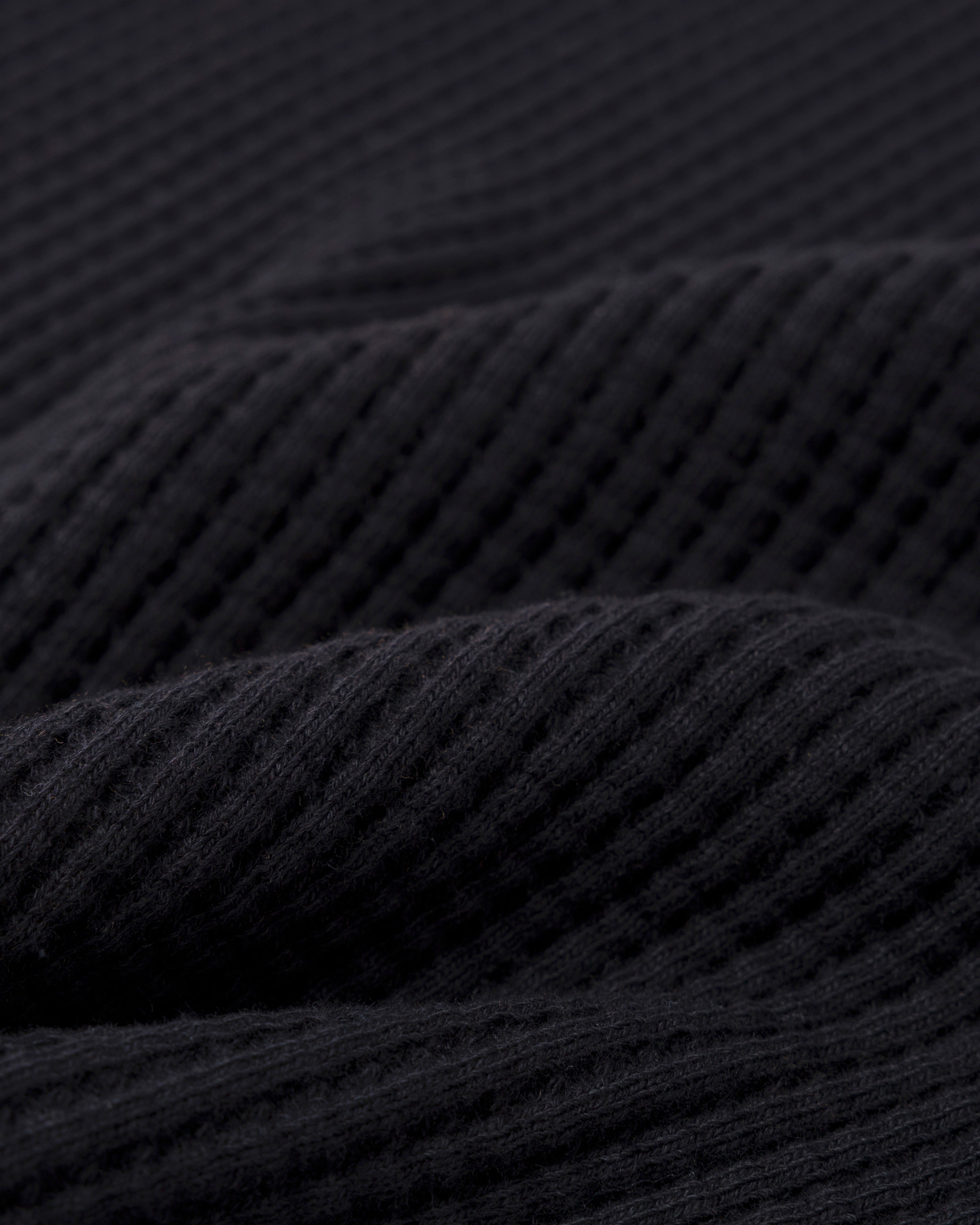 Short Sleeve Thermal Sweater Black