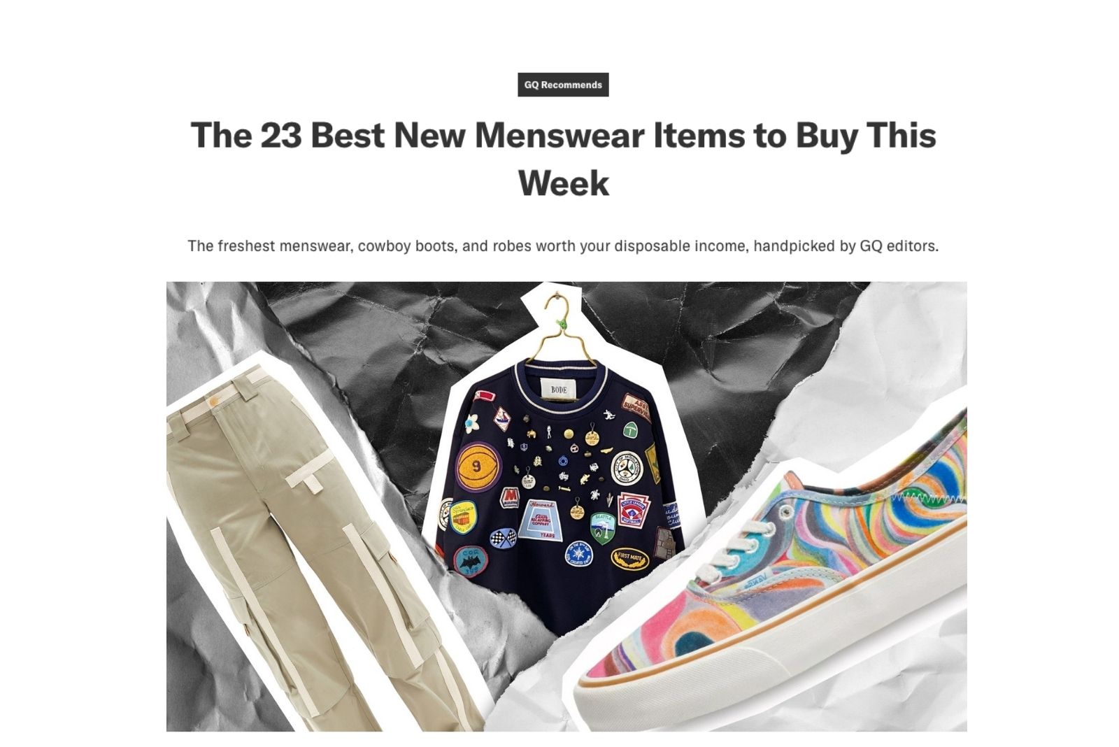 GQ Features Our Standard Hoody as Part of The 23 Best New Menswear Items to Buy This Week