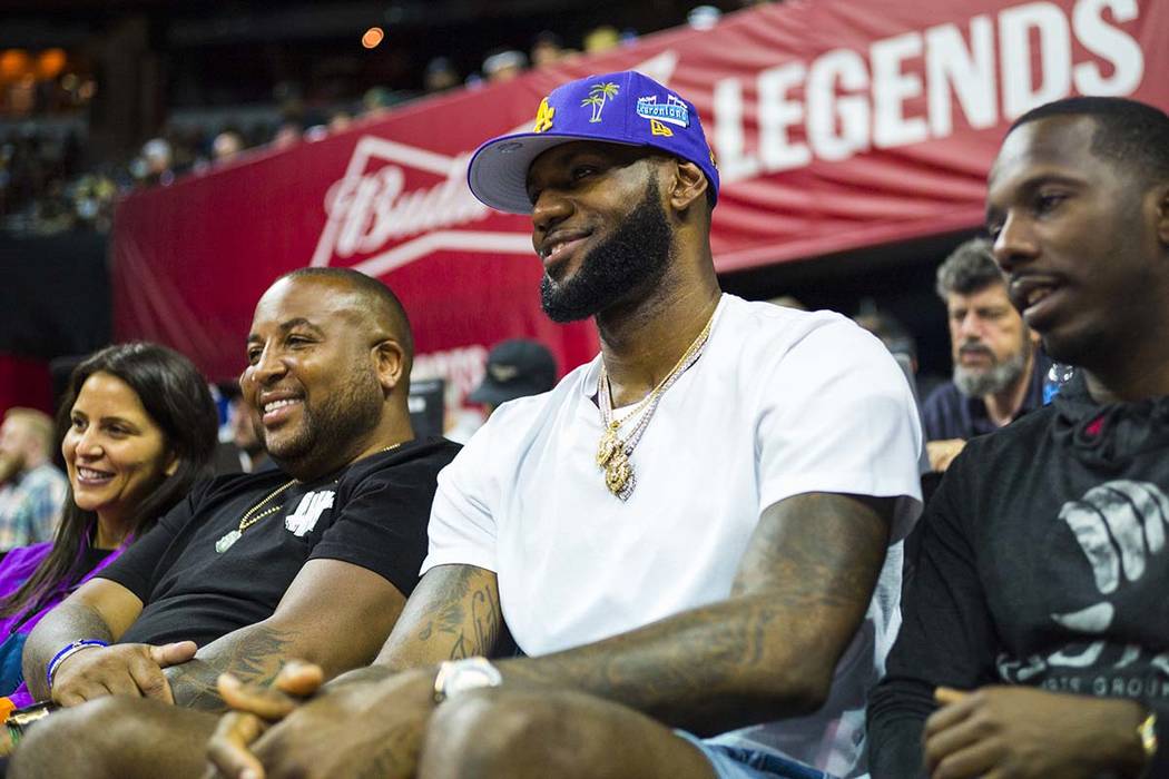 LeBron James in a Standard Issue Tee And Shorts At NBA Summer League 2019