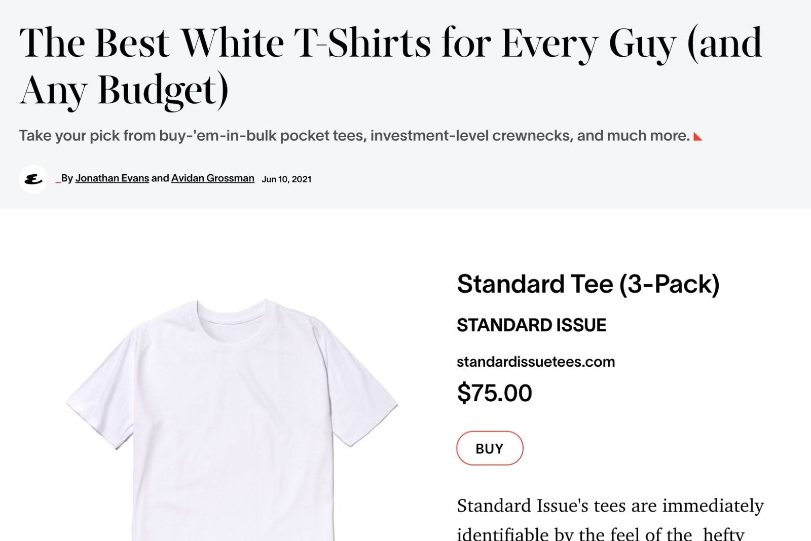Esquire Magazine Standard Issue Tees
