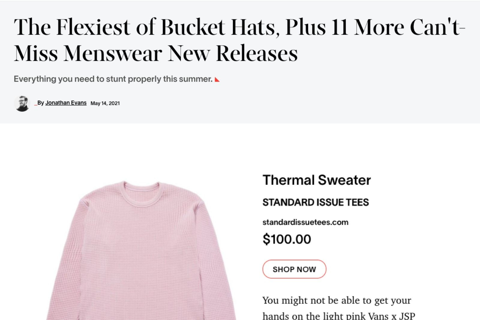 Esquire The Flexiest of Bucket Hats, Plus 11 More Can't-Miss Menswear New Releases
