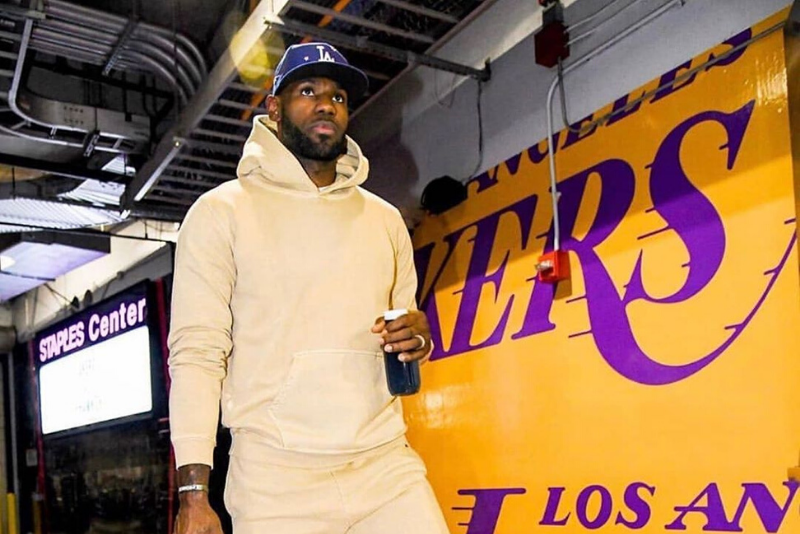 LEBRON JAMES IN THE NEW STANDARD ISSUE PIGMENT DYED SWEATSUIT