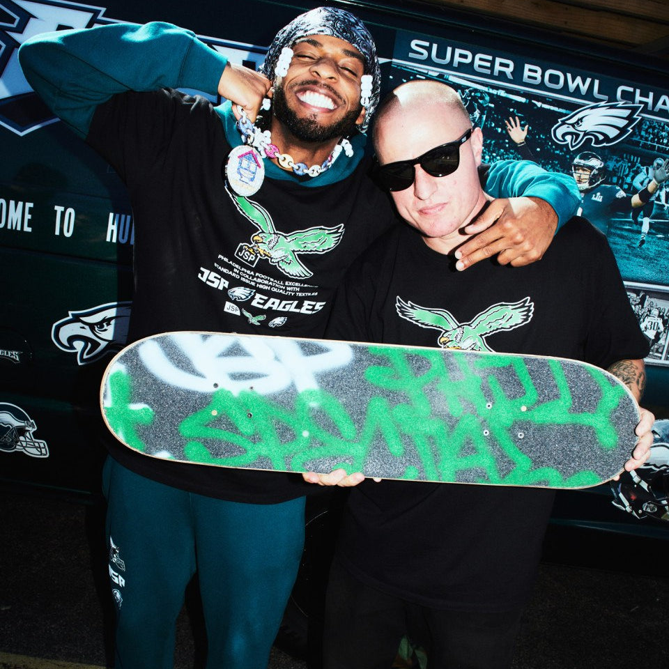 Philly Mag Feature: Jimmy Gorecki’s Iconic Sweatsuits Get the Kelly Green Treatment in New JSP x Eagles Streetwear Line