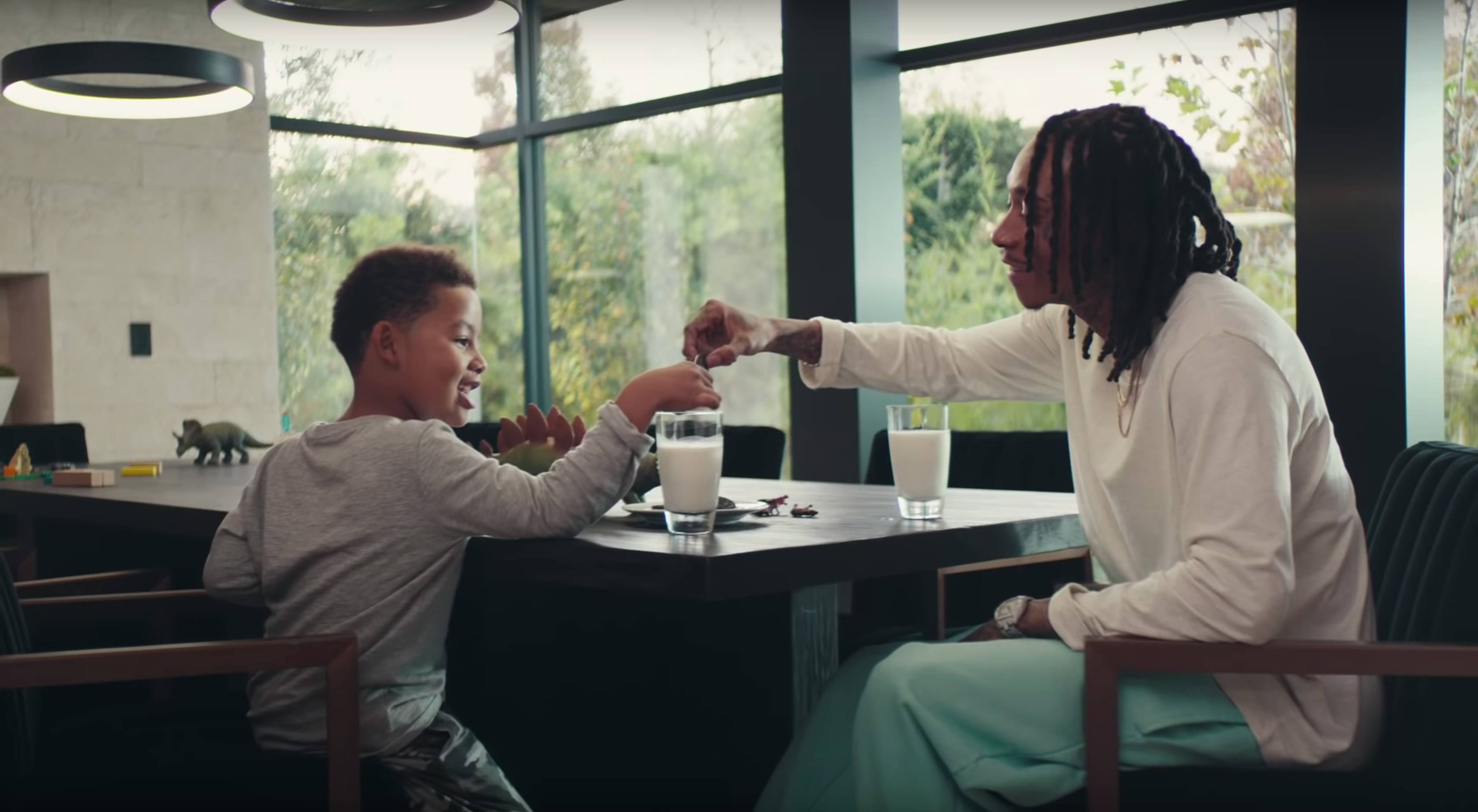Wiz Khalifa wearing The Standard Sweatpants and Long Sleeve in the new Oreo Commercial