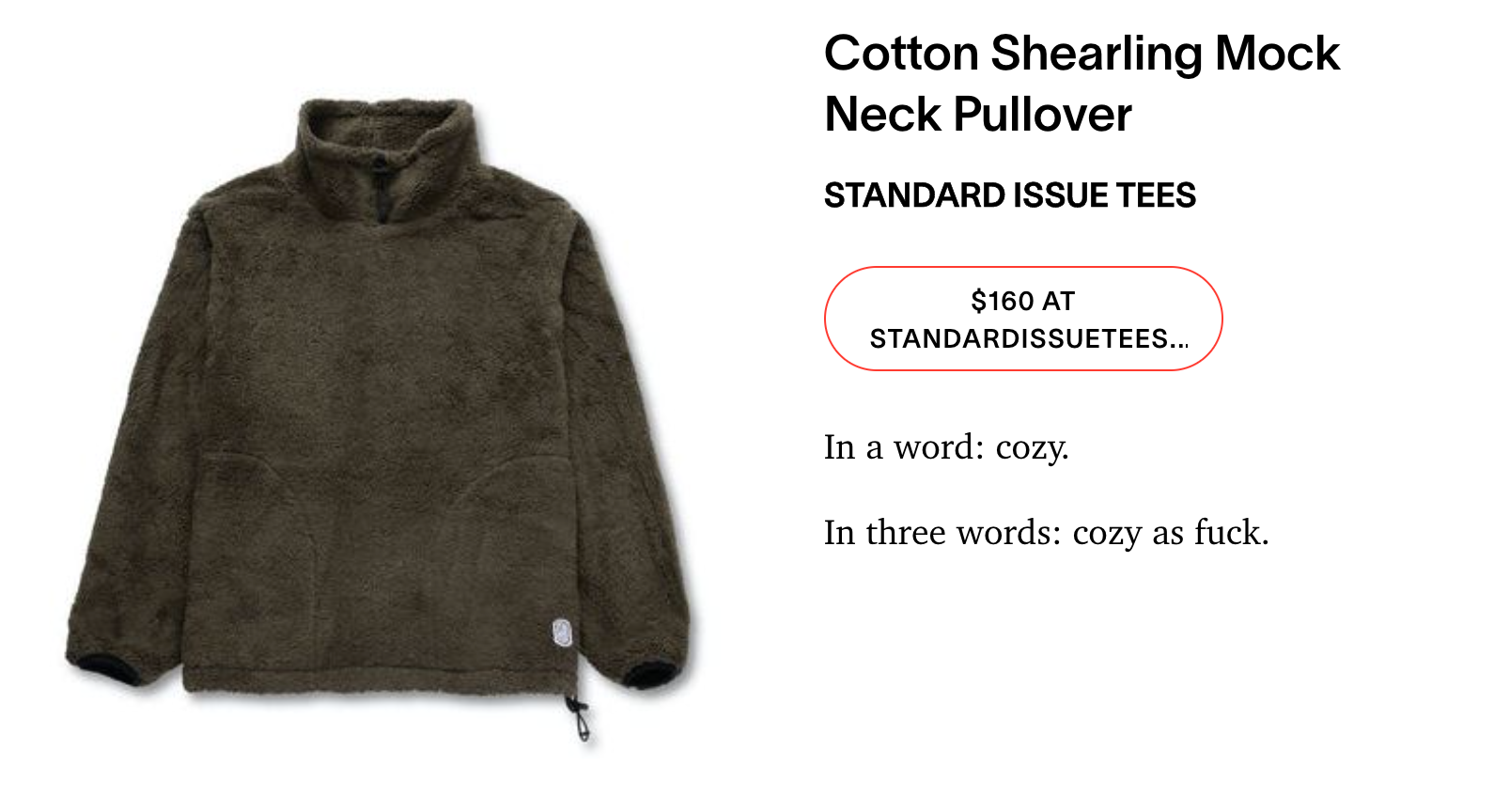 ESQUIRE Features Cotton Shearling Mock Neck Pullover In Best Menswear Releases