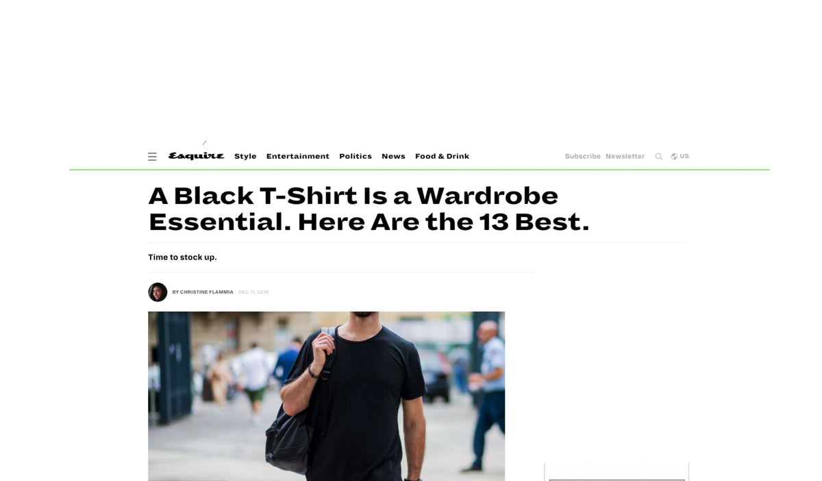 Standard Issue Tee Featured in Esquire's A Black TShirt Is a Wardrobe STANDARD ISSUE TEES