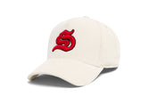 S Monogram Corduroy Cream Snap Back Hat