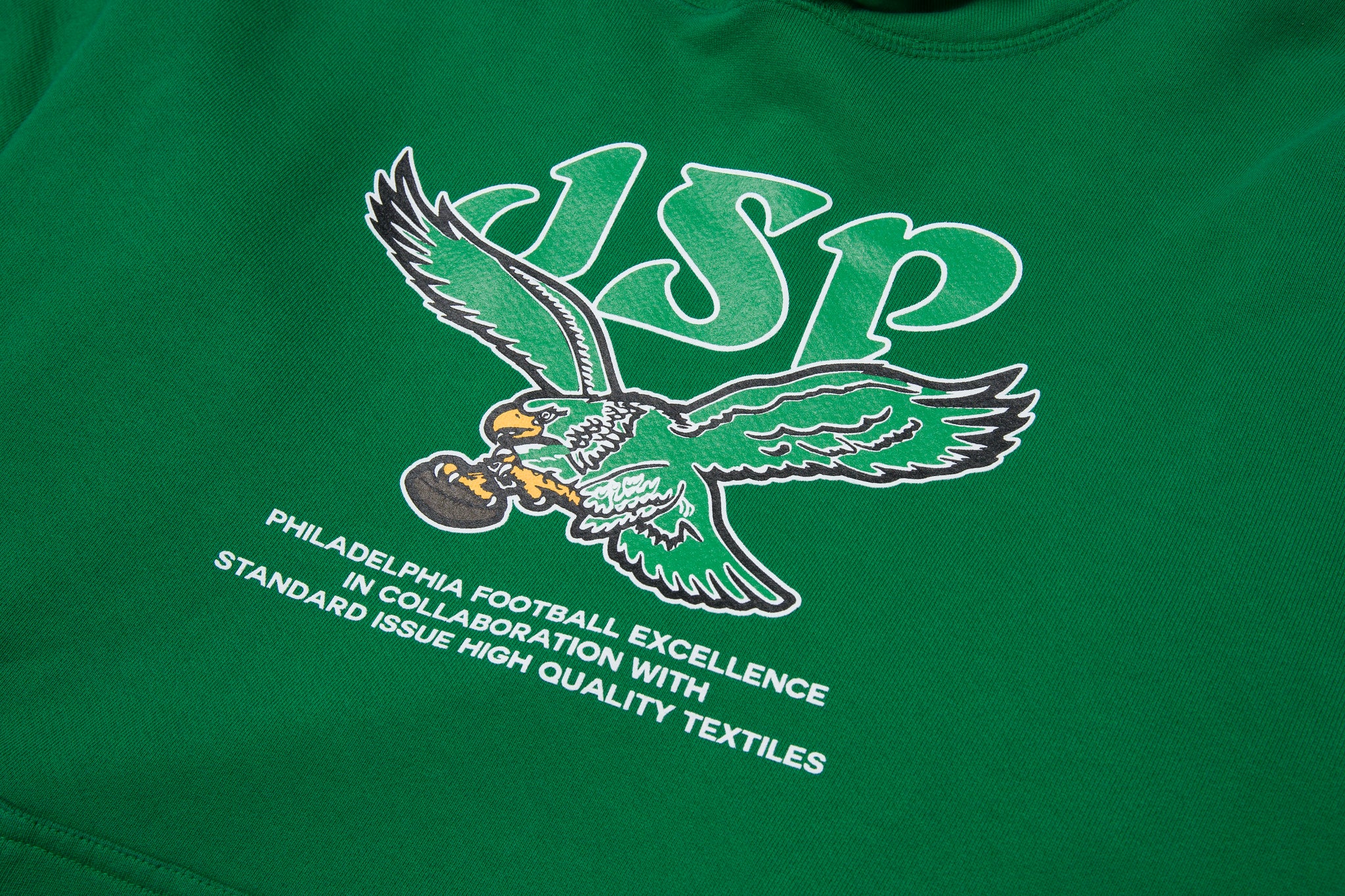 Men's JSP Standard Issue x Philadelphia Eagles Kelly Green Throwback  Pullover Hoodie