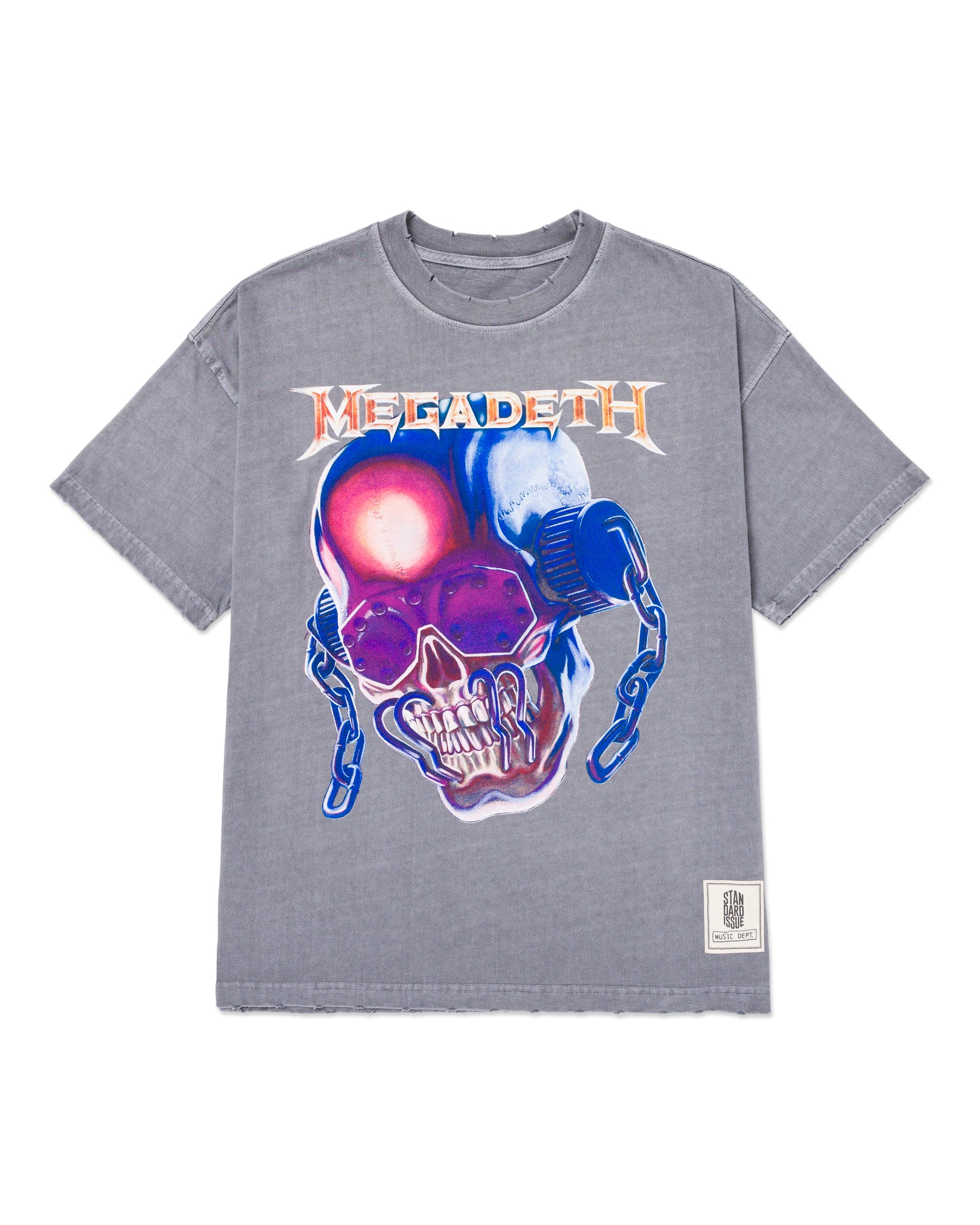 Megadeth Jumbo Vic Boxy Tee Washed Ace Grey