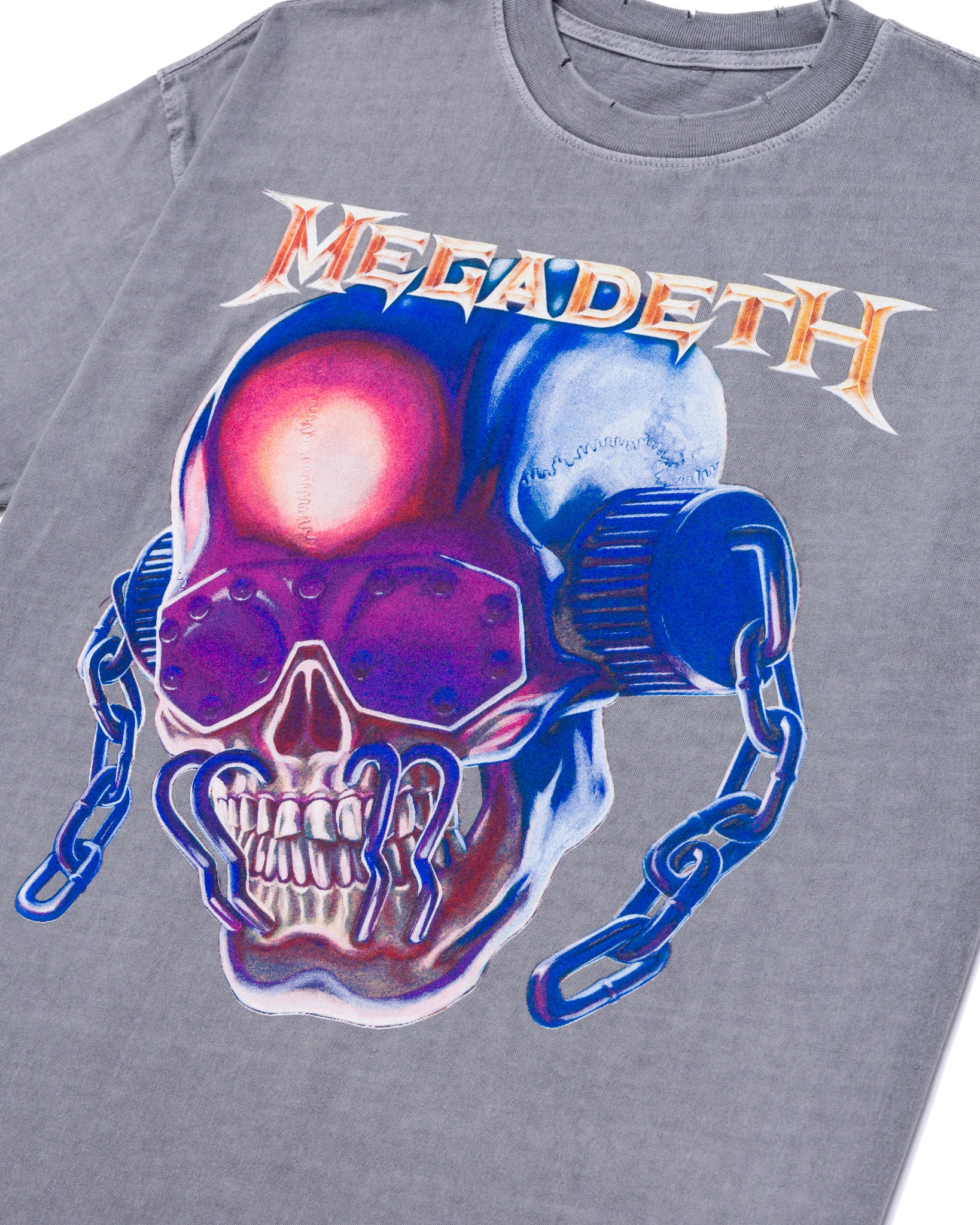 Megadeth Jumbo Vic Boxy Tee Washed Ace Grey