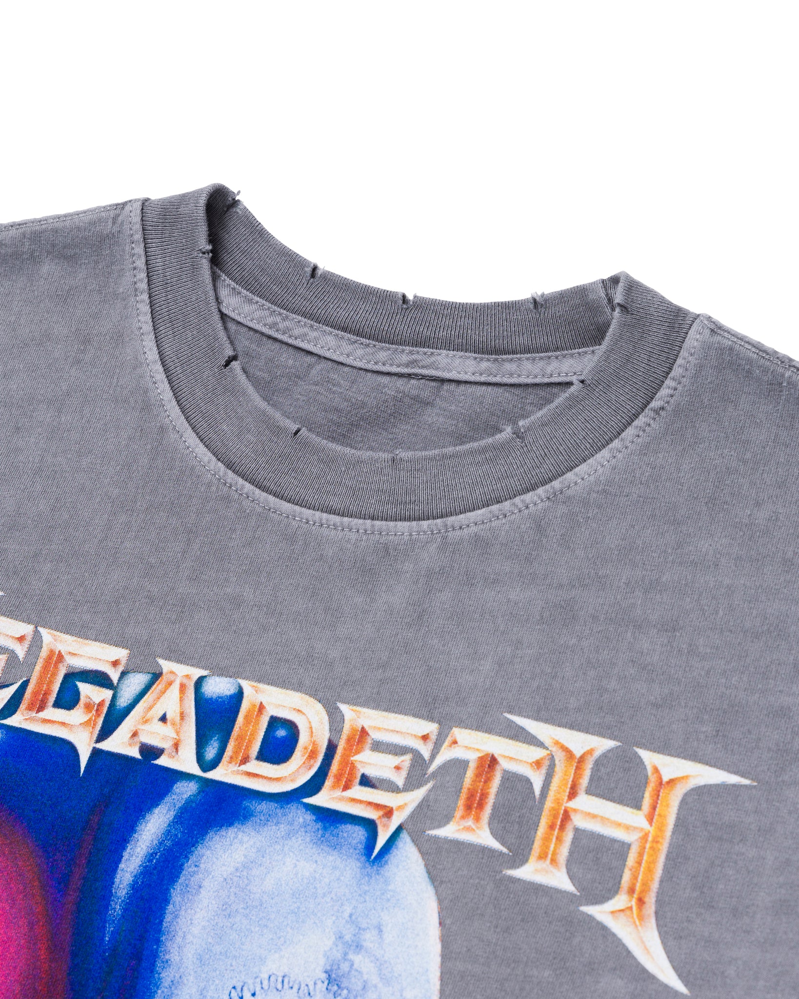 Megadeth Jumbo Vic Boxy Tee Washed Ace Grey