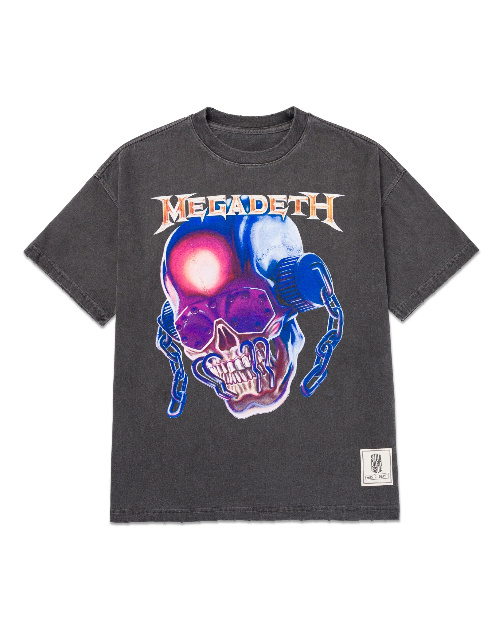 Megadeth Jumbo Vic Boxy Tee Washed Vintage Black