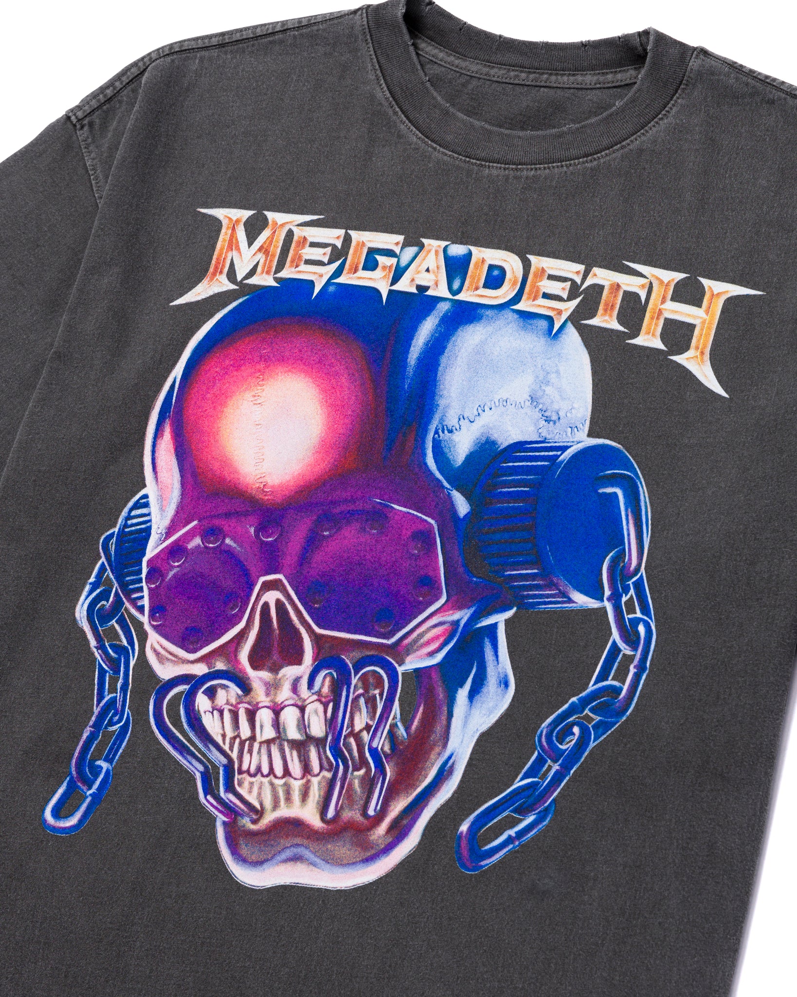 Megadeth Jumbo Vic Boxy Tee Washed Vintage Black