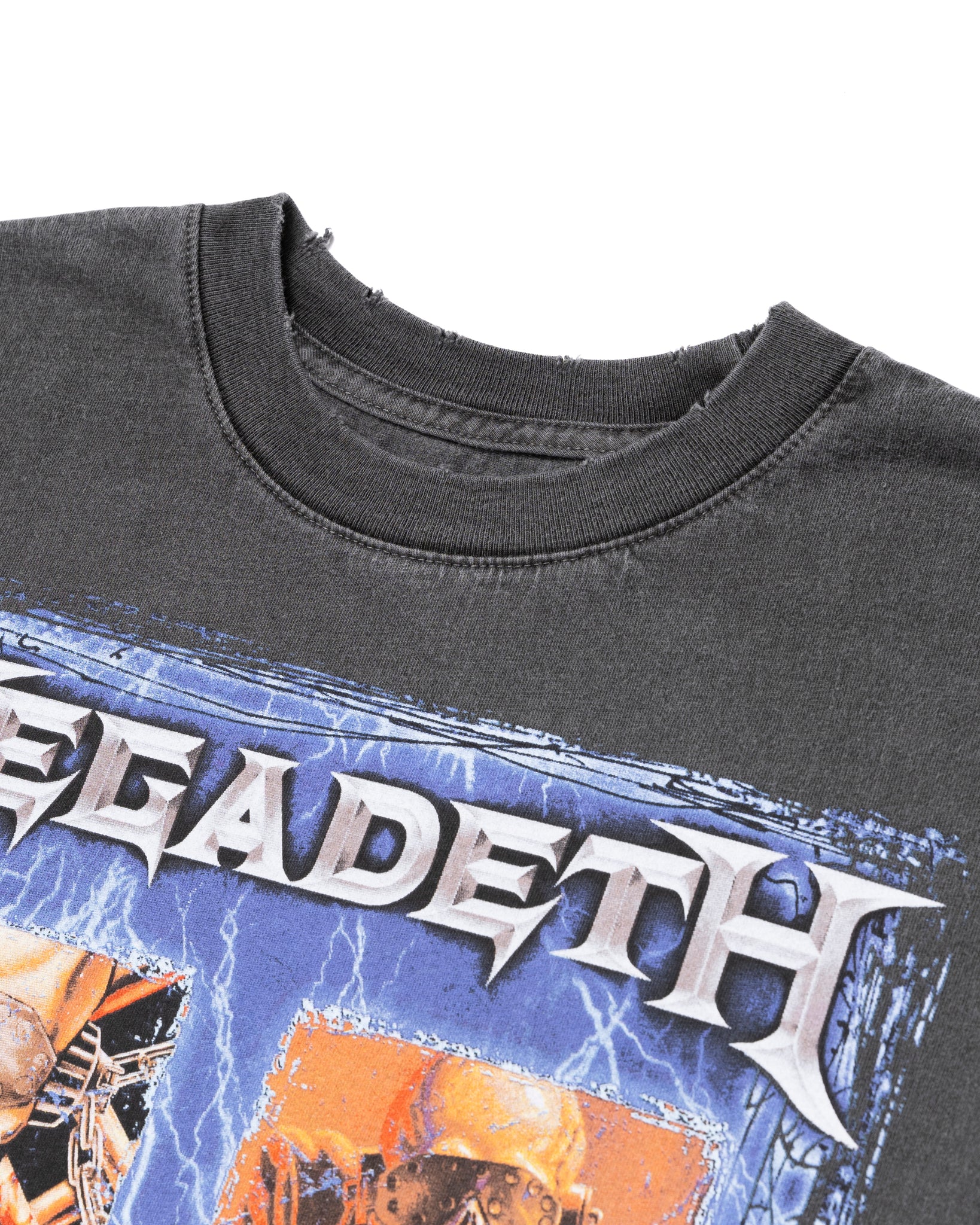 Megadeth Grid Boxy Tee Washed Vintage Black