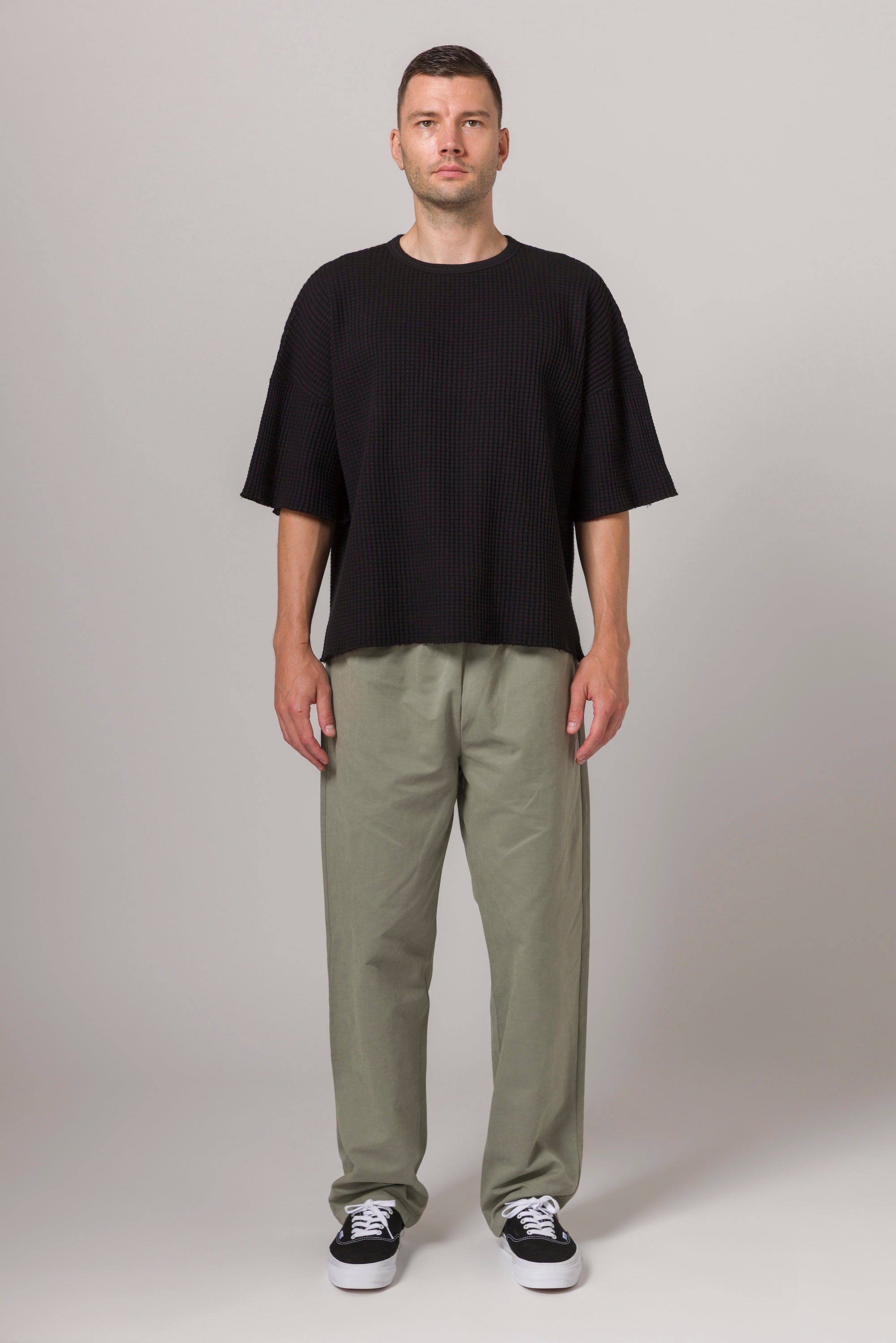 Short Sleeve Thermal Sweater Black
