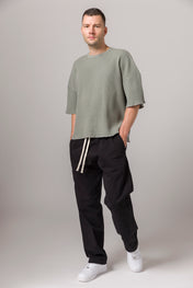 Short Sleeve Thermal Sweater Concrete