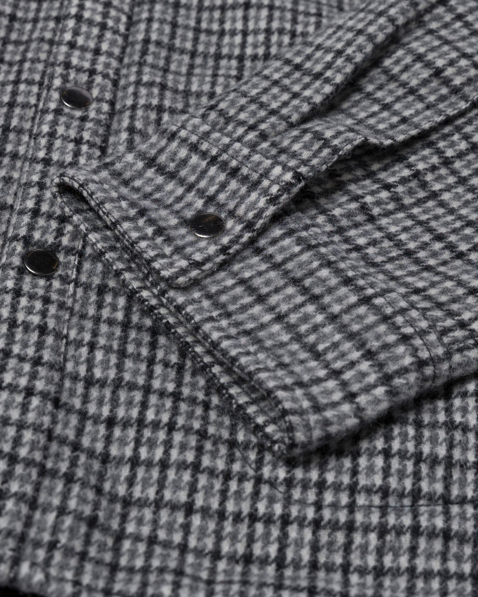 Flannel Houndstooth Shirt Jacket Grey