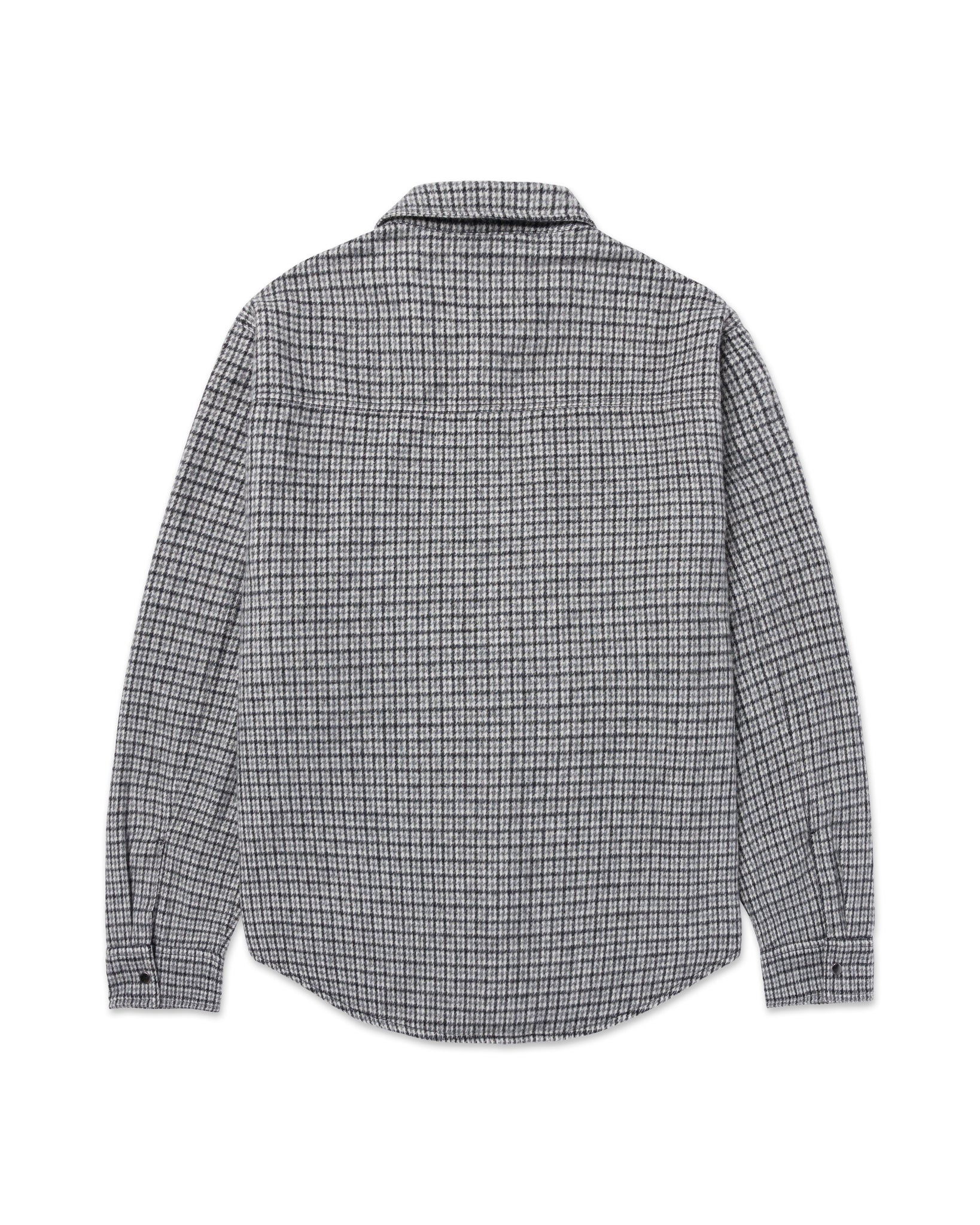 Flannel Houndstooth Shirt Jacket Grey