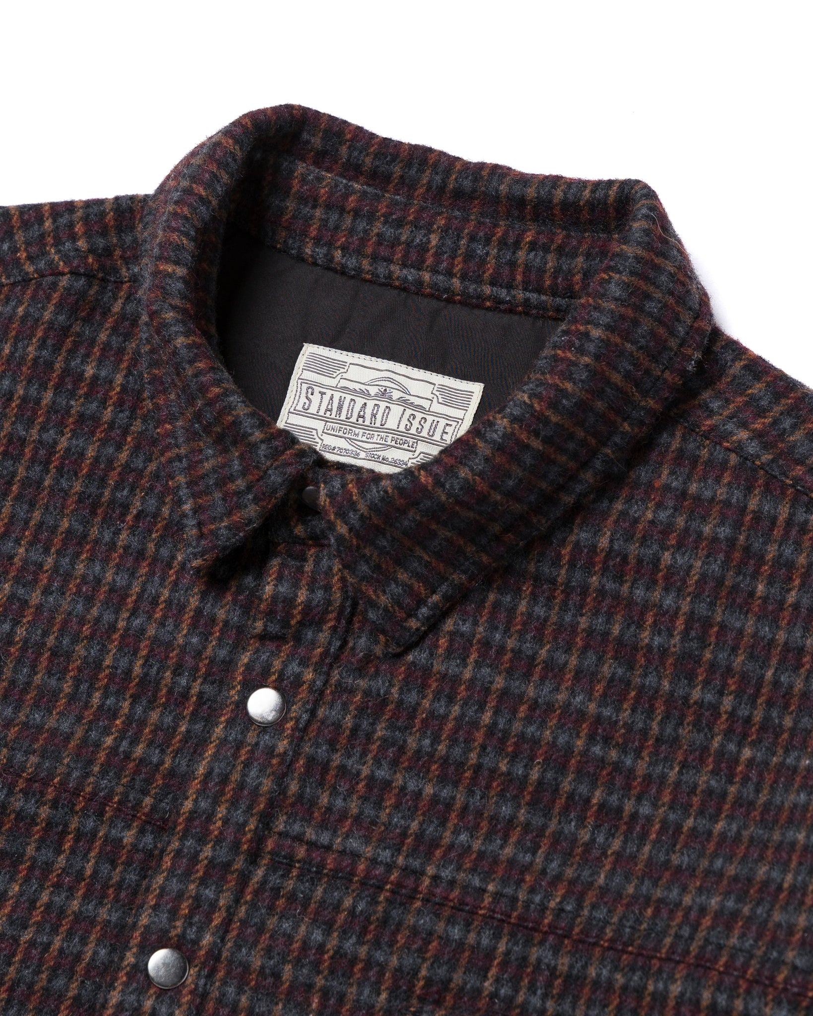 Flannel Houndstooth Shirt Jacket Brown