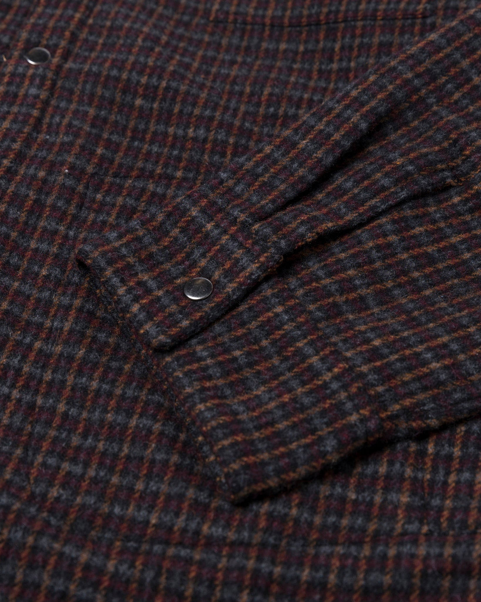 Flannel Houndstooth Shirt Jacket Brown