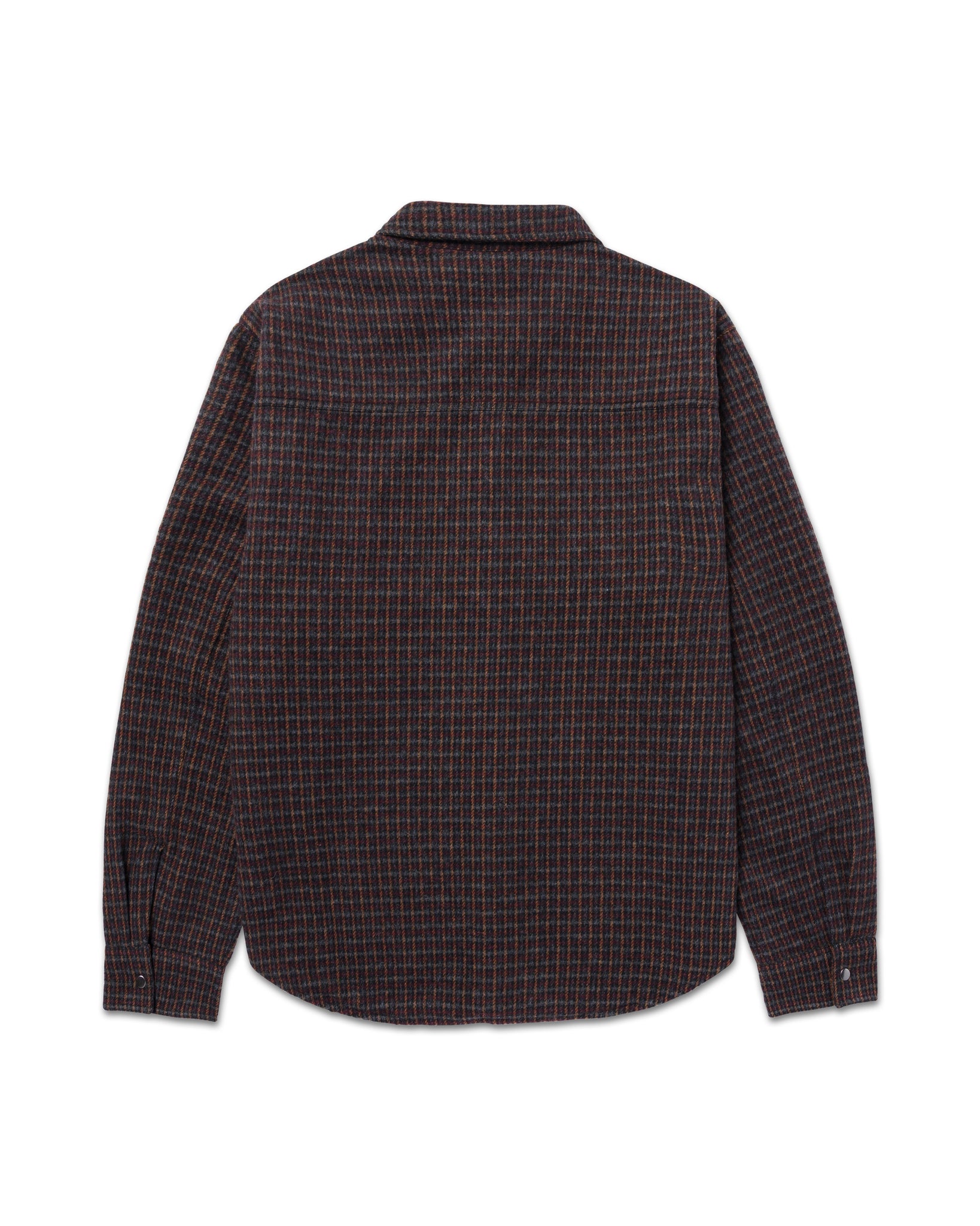 Flannel Houndstooth Shirt Jacket Brown