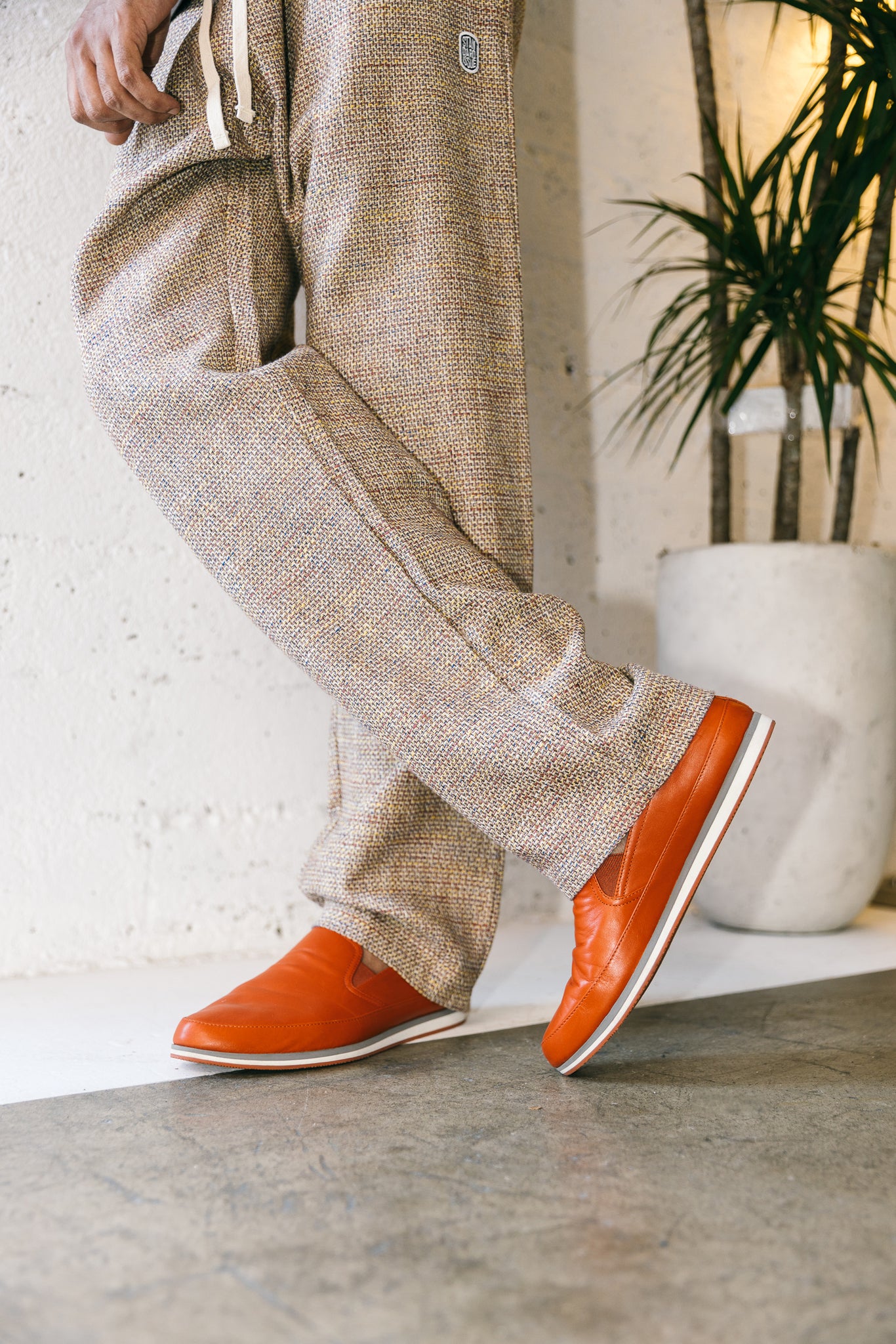 Tweed Speckle Weave Slacker Pant