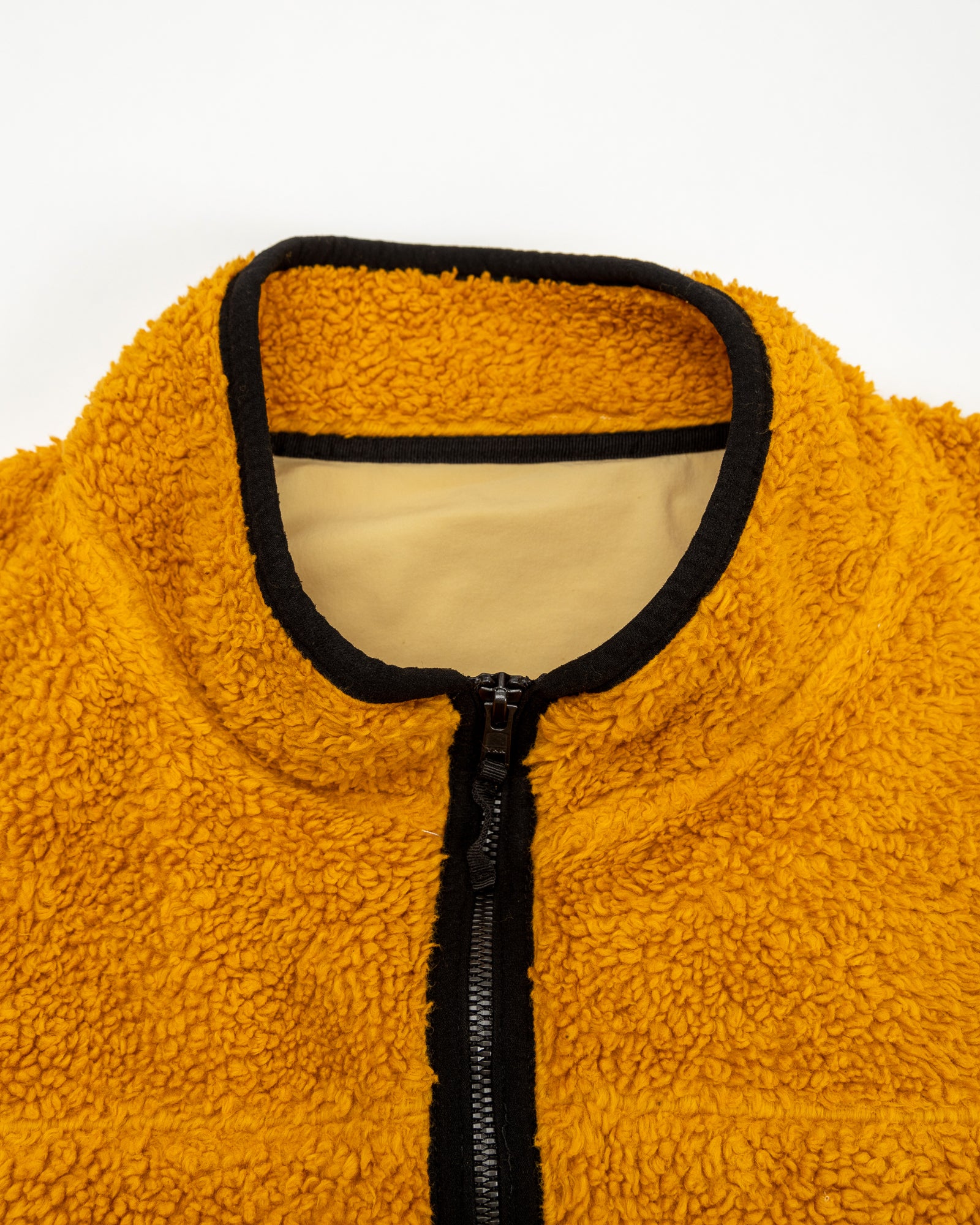 Cotton Shearling Full Zip Jacket Honey Gold