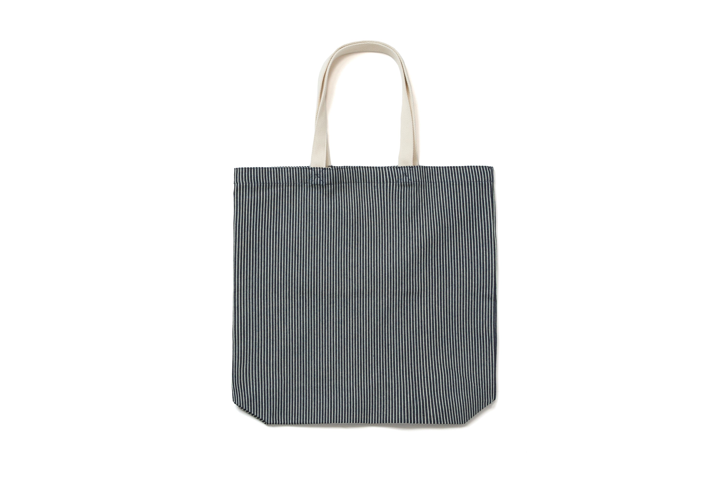 Railroad Stripe Denim Tote